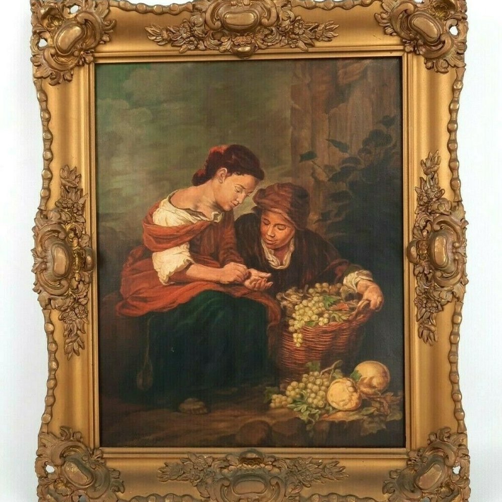 Bartolome Esteban Murillo The Little Fruit Seller Signed Reproduction 16"x20"